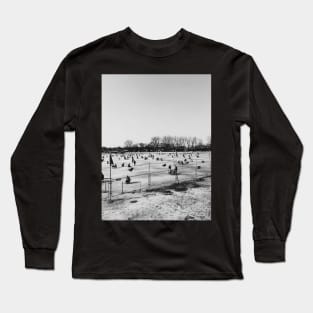 Chinese New Year in Beijing - People Ice Sakting on Frozen Lake Long Sleeve T-Shirt